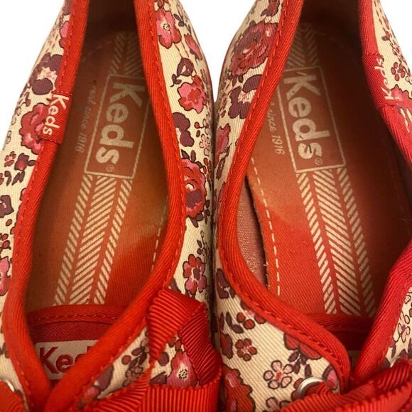 Keds Canvas Lace Up Sneakers Womens Floral Ribbon Lace Shoe Sz 7.5 - Picture 8 of 10